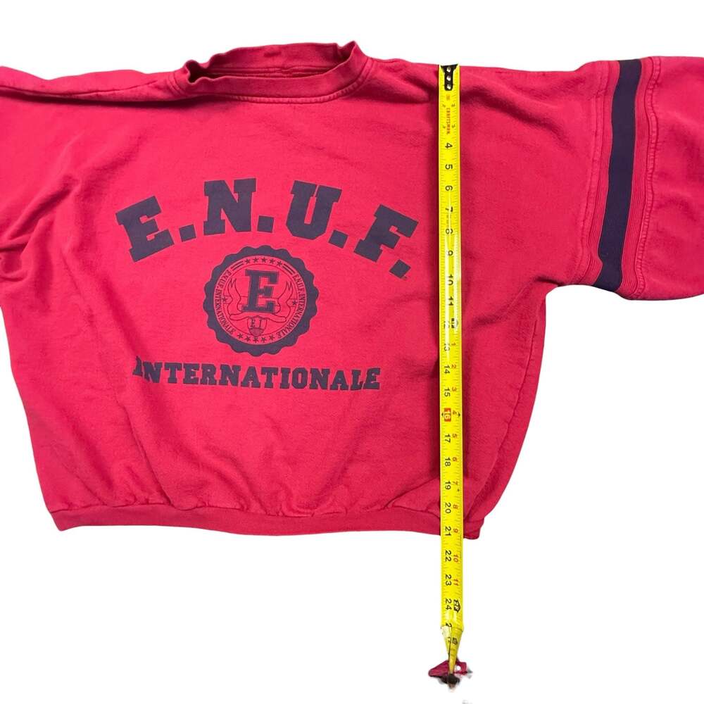 Vintage E.N.U.F. Internationale Graphic Sweatshirt Red - Picture 4 of 8